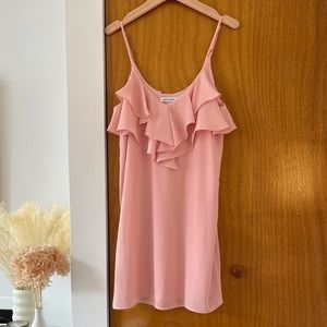 Oxford Sunday Pink Ruffle Mini Dress